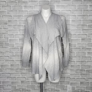 Lou & Grey Gray & White Waterfall Cardigan, sz XL